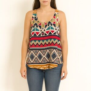 Forever 21 Multicolor Geometric Print Blouse